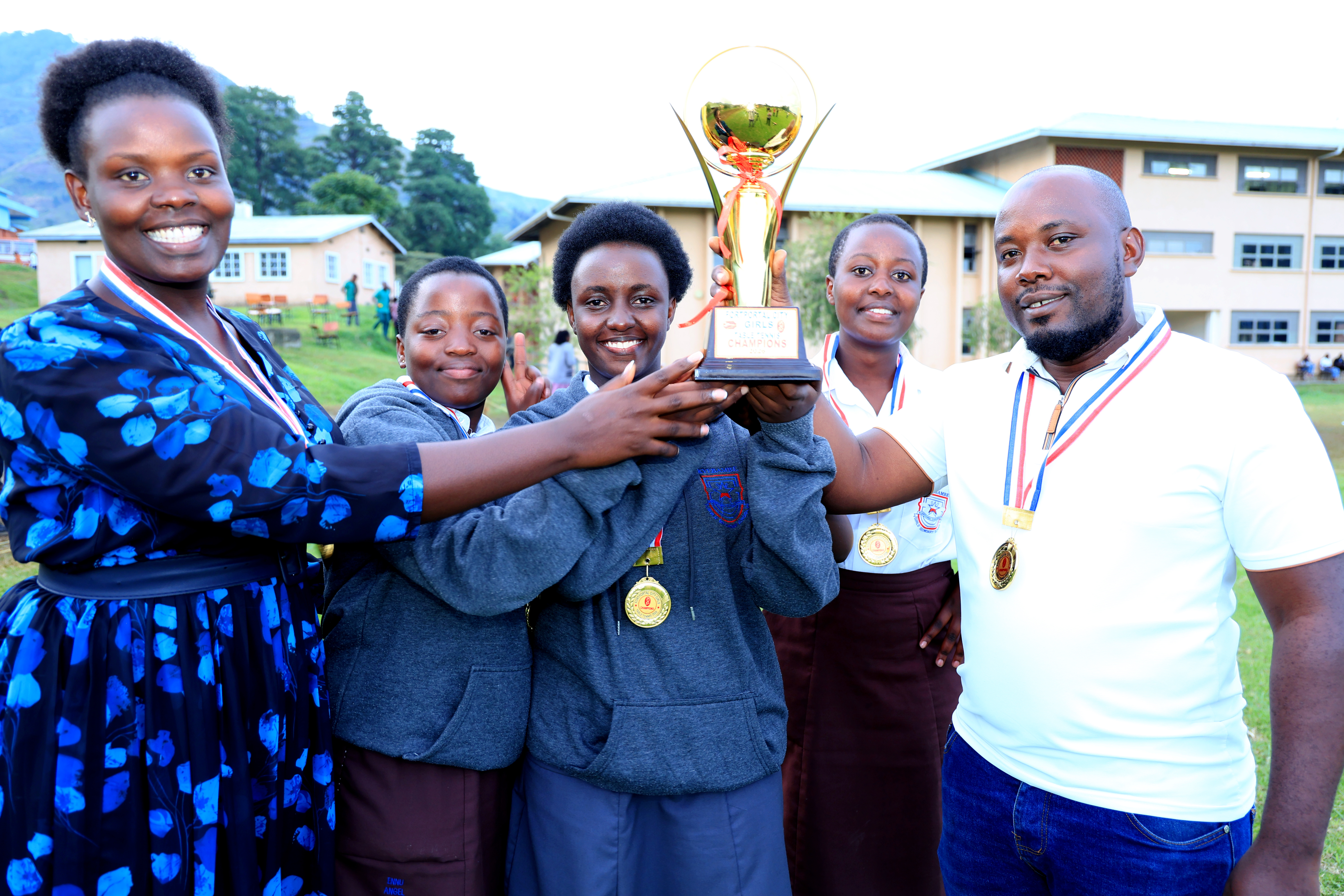 Trophy winners at Kyebambe Girls